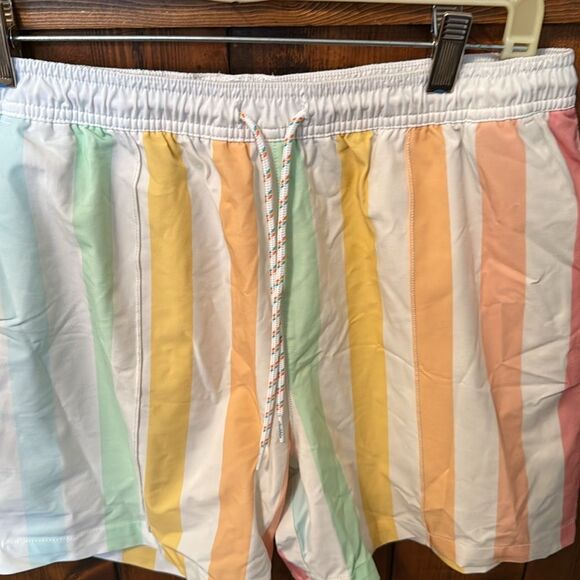 Chubbies Abstract Pastel Vertical Stripe Swim Shorts Trunks Men’s, Size XL, 5.5” - Picture 2 of 11